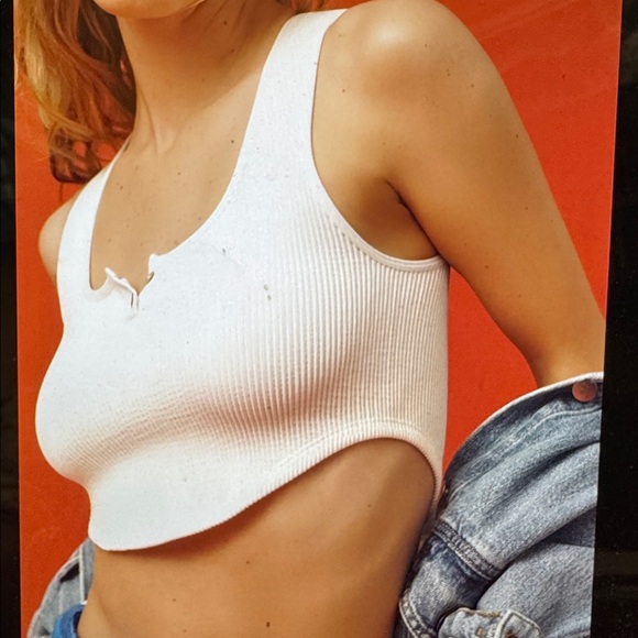 By Anthropologie Seamless Henley Crop Top - Picture 4 of 7